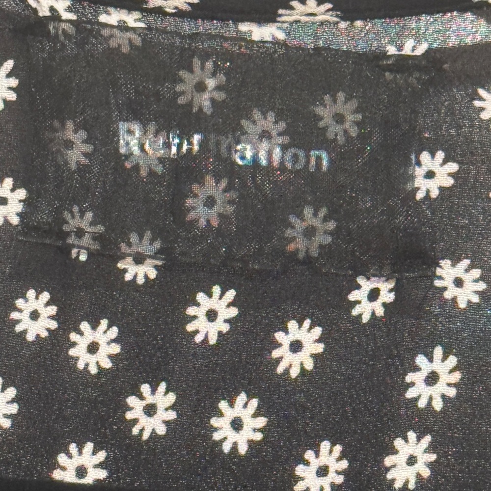 Reformation Dawn Black and White Tiny Floral Polka Dot Mini Dress - Picture 2 of 11